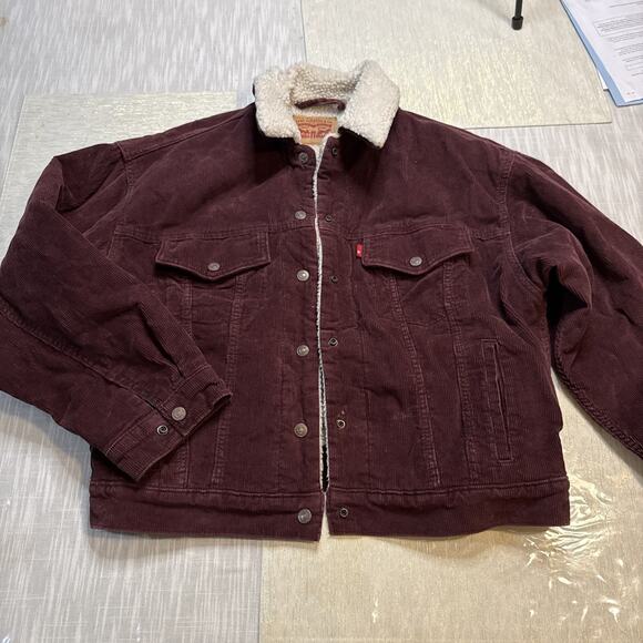 Levi's Jackets & Blazers - Levis Corduroy Sherpa Trucker Jacket Coat Mauve Purple Women's Size Medium